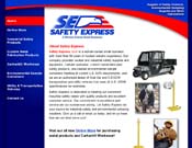 Safety Express: Graphic design by Hart Graphics, programming by Averra Media. Site maintained by client using Averra's Web Content Management Tool with online store.
